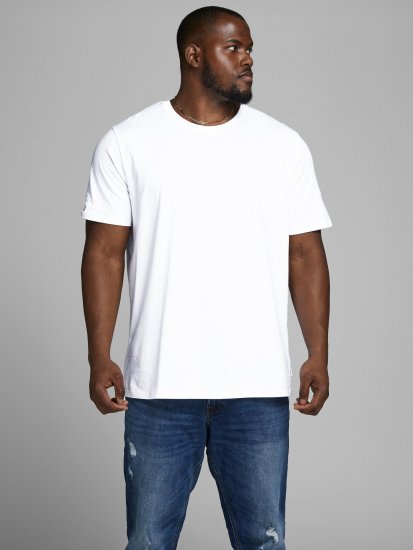 Jack & Jones Organic Basic T-shirt White - Tricouri - Tricouri Bărbați Mărimi Mari