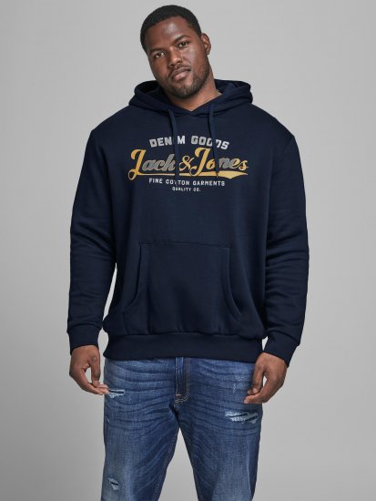 Jack & Jones Elogo Sweat Hood Navy Blazer - Pulovere & hanorace - Pulovere & Hanorace Bărbați Mărimi Mari