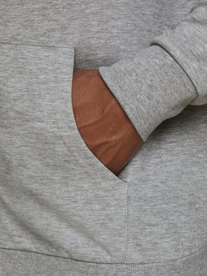 Jack & Jones Basic Sweat Zip Hood Light Grey Melange - Pulovere & hanorace - Pulovere & Hanorace Bărbați Mărimi Mari