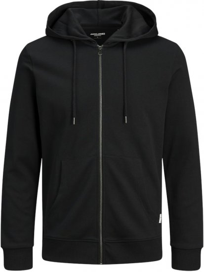 Jack & Jones Basic Sweat Zip Hood Black - Pulovere & hanorace - Pulovere & Hanorace Bărbați Mărimi Mari