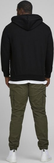 Jack & Jones Basic Sweat Zip Hood Black - Pulovere & hanorace - Pulovere & Hanorace Bărbați Mărimi Mari