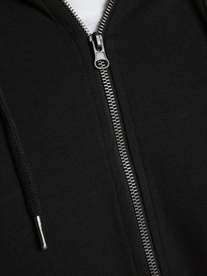 Jack & Jones Basic Sweat Zip Hood Black - Pulovere & hanorace - Pulovere & Hanorace Bărbați Mărimi Mari
