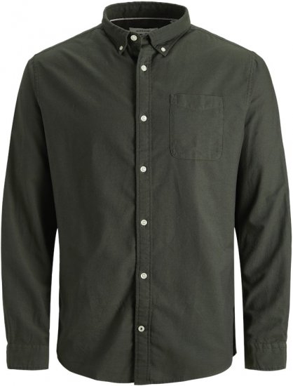 Jack & Jones OXFORD LS Shirt Green - Cămăși - Cămăși Bărbați Mărimi Mari