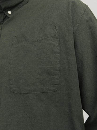 Jack & Jones OXFORD LS Shirt Green - Cămăși - Cămăși Bărbați Mărimi Mari