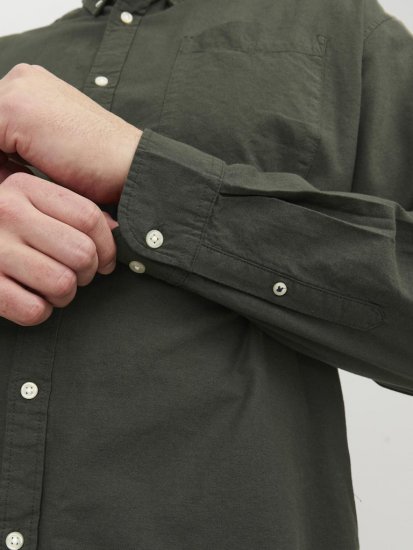 Jack & Jones OXFORD LS Shirt Green - Cămăși - Cămăși Bărbați Mărimi Mari