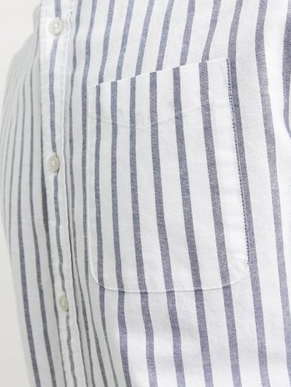 Jack & Jones OXFORD LS Shirt Striped Ensign Blue - Cămăși - Cămăși Bărbați Mărimi Mari