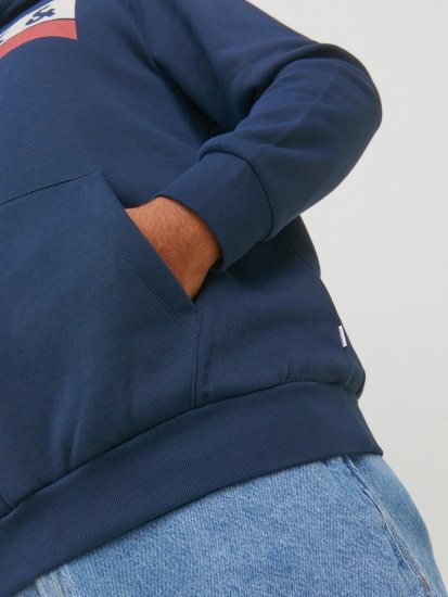 Jack & Jones CORP LOGO PLAY 4 Print Hoodie Navy Blazer - Pulovere & hanorace - Pulovere & Hanorace Bărbați Mărimi Mari