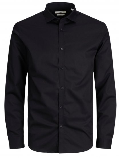 Jack & Jones CARDIFF Dress Shirt Black - Cămăși - Cămăși Bărbați Mărimi Mari