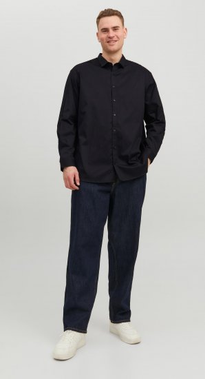Jack & Jones CARDIFF Dress Shirt Black - Cămăși - Cămăși Bărbați Mărimi Mari