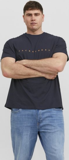 Jack & Jones STAR T-Shirt Dark Navy - Tricouri - Tricouri Bărbați Mărimi Mari