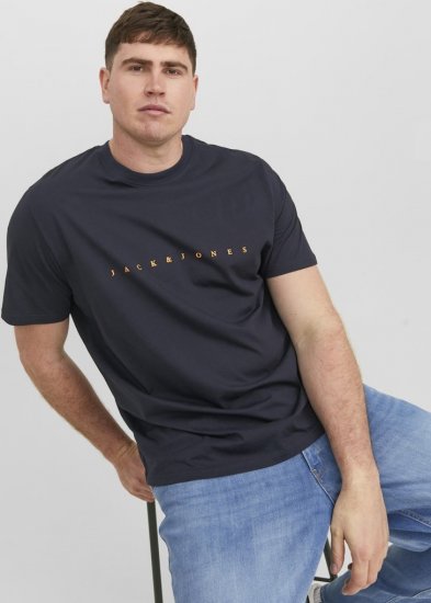 Jack & Jones STAR T-Shirt Dark Navy - Tricouri - Tricouri Bărbați Mărimi Mari