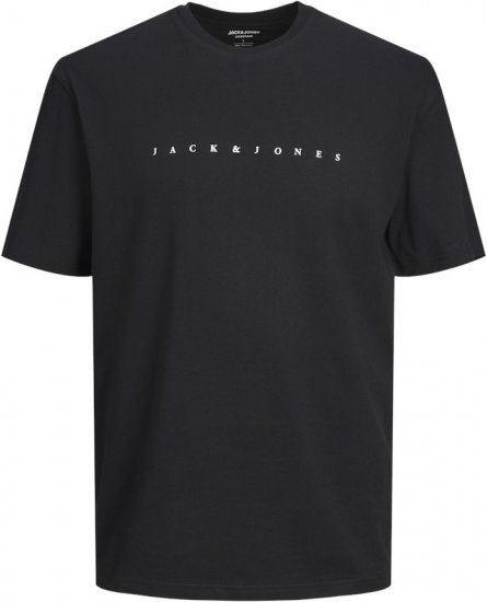Jack & Jones STAR T-Shirt Black - Tricouri - Tricouri Bărbați Mărimi Mari