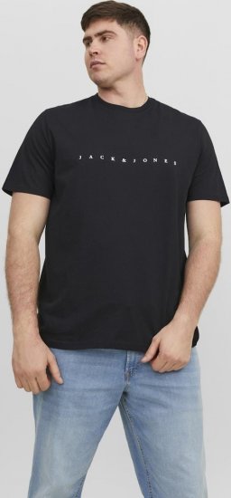 Jack & Jones STAR T-Shirt Black - Tricouri - Tricouri Bărbați Mărimi Mari