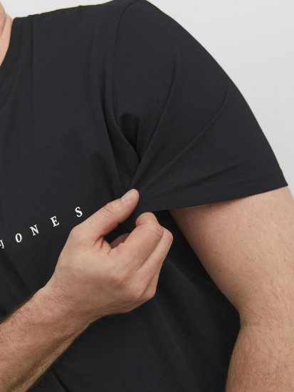 Jack & Jones STAR T-Shirt Black - Tricouri - Tricouri Bărbați Mărimi Mari