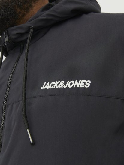 Jack & Jones RUSH SOLID Bomber Jacket with Hood Black - Geci - Geci Bărbați Mărimi Mari