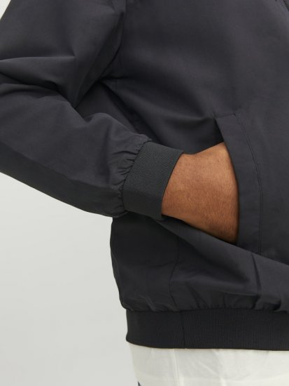 Jack & Jones RUSH SOLID Bomber Jacket with Hood Black - Geci - Geci Bărbați Mărimi Mari