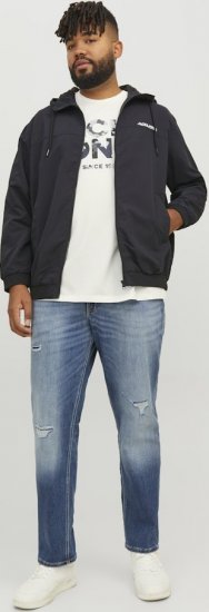 Jack & Jones RUSH SOLID Bomber Jacket with Hood Black - Geci - Geci Bărbați Mărimi Mari