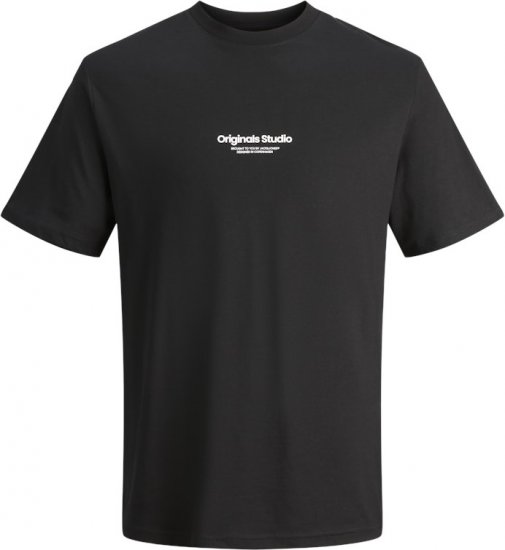 Jack & Jones ESTERBRO T-Shirt Black - Tricouri - Tricouri Bărbați Mărimi Mari