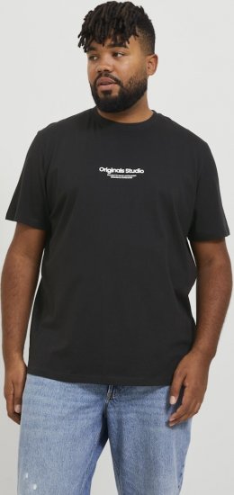 Jack & Jones ESTERBRO T-Shirt Black - Tricouri - Tricouri Bărbați Mărimi Mari