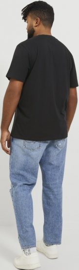 Jack & Jones ESTERBRO T-Shirt Black - Tricouri - Tricouri Bărbați Mărimi Mari