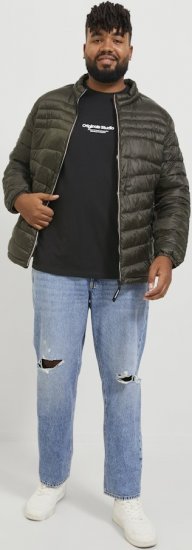 Jack & Jones ESTERBRO T-Shirt Black - Tricouri - Tricouri Bărbați Mărimi Mari