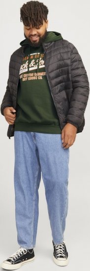 Jack & Jones 2 COL LOGO Hoodie Kombu Green - Pulovere & hanorace - Pulovere & Hanorace Bărbați Mărimi Mari