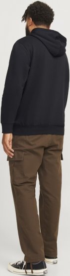 Jack & Jones 2 COL LOGO Hoodie Black - Pulovere & hanorace - Pulovere & Hanorace Bărbați Mărimi Mari