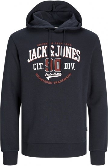 Jack & Jones 2 COL LOGO Hoodie Dark Navy - Pulovere & hanorace - Pulovere & Hanorace Bărbați Mărimi Mari