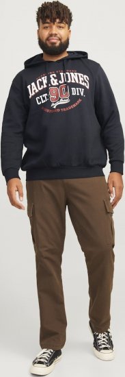 Jack & Jones 2 COL LOGO Hoodie Dark Navy - Pulovere & hanorace - Pulovere & Hanorace Bărbați Mărimi Mari