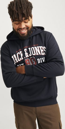 Jack & Jones 2 COL LOGO Hoodie Dark Navy - Pulovere & hanorace - Pulovere & Hanorace Bărbați Mărimi Mari