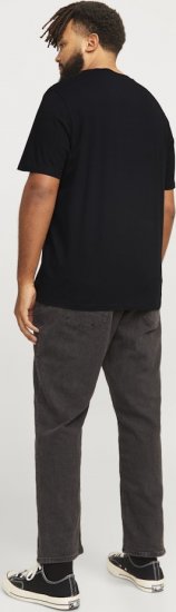 Jack & Jones LEGACY BLOCKING T-Shirt Black - Tricouri - Tricouri Bărbați Mărimi Mari