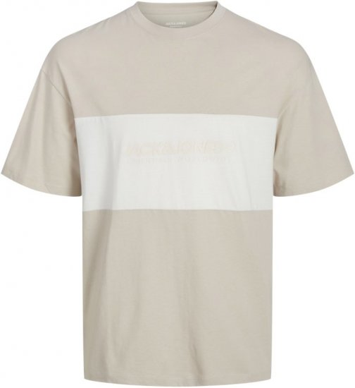 Jack & Jones LEGACY BLOCKING T-Shirt Beige - Tricouri - Tricouri Bărbați Mărimi Mari