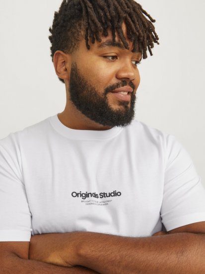 Jack & Jones ESTERBRO T-Shirt Bright White - Tricouri - Tricouri Bărbați Mărimi Mari