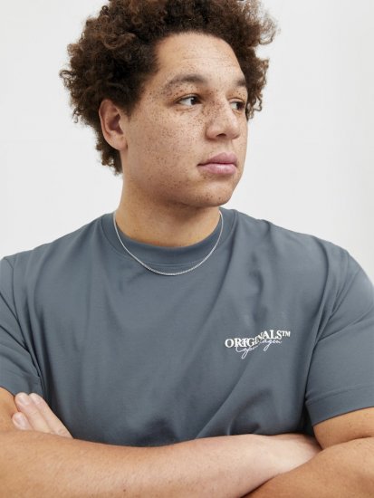 Jack & Jones Lington Crew Neck T-Shirt Grey - Tricouri - Tricouri Bărbați Mărimi Mari