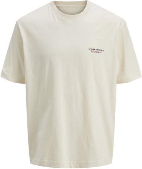 Jack & Jones Lington Crew Neck T-Shirt White - Tricouri - Tricouri Bărbați Mărimi Mari