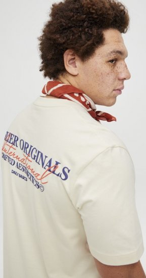 Jack & Jones Lington Crew Neck T-Shirt White - Tricouri - Tricouri Bărbați Mărimi Mari