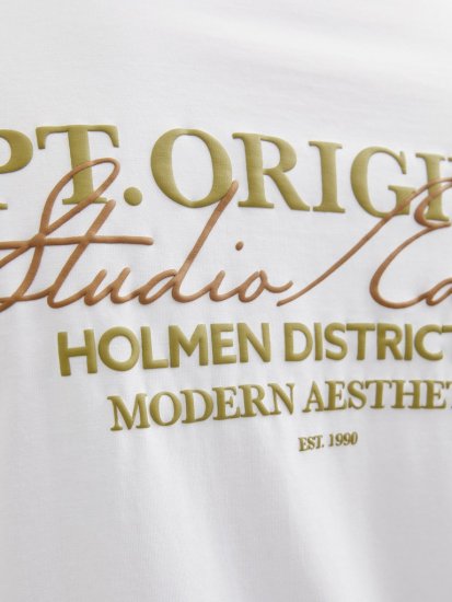 Jack & Jones Lington Crew Neck T-Shirt Bright White - Tricouri - Tricouri Bărbați Mărimi Mari