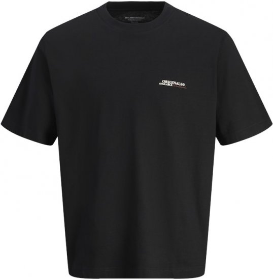 Jack & Jones Lington Crew Neck T-Shirt Black - Tricouri - Tricouri Bărbați Mărimi Mari