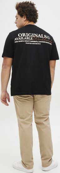 Jack & Jones Lington Crew Neck T-Shirt Black - Tricouri - Tricouri Bărbați Mărimi Mari