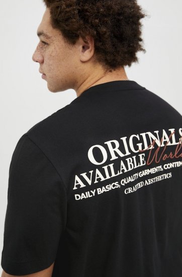 Jack & Jones Lington Crew Neck T-Shirt Black - Tricouri - Tricouri Bărbați Mărimi Mari
