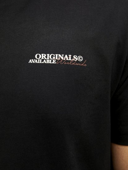 Jack & Jones Lington Crew Neck T-Shirt Black - Tricouri - Tricouri Bărbați Mărimi Mari