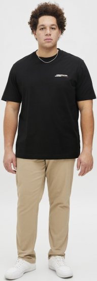 Jack & Jones Lington Crew Neck T-Shirt Black - Tricouri - Tricouri Bărbați Mărimi Mari