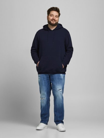 Jack & Jones JORBRINK Hoodie Navy - Pulovere & hanorace - Pulovere & Hanorace Bărbați Mărimi Mari