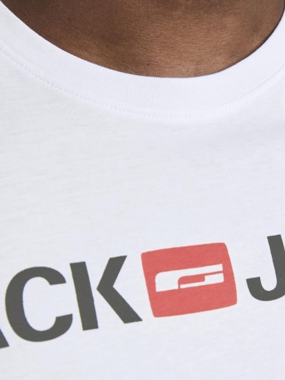 Jack & Jones JJECORP LOGO T-Shirt White - Tricouri - Tricouri Bărbați Mărimi Mari