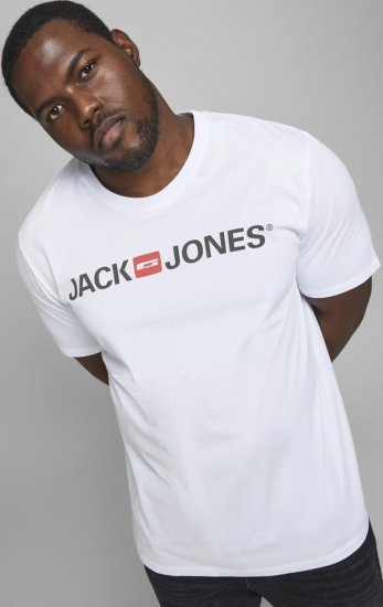 Jack & Jones JJECORP LOGO T-Shirt White - Tricouri - Tricouri Bărbați Mărimi Mari