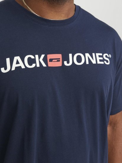 Jack & Jones Corp Logo Crew Neck T-Shirt Navy Blazer - Tricouri - Tricouri Bărbați Mărimi Mari