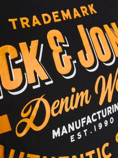 Jack & Jones JJELOGO TEE Black - Tricouri - Tricouri Bărbați Mărimi Mari