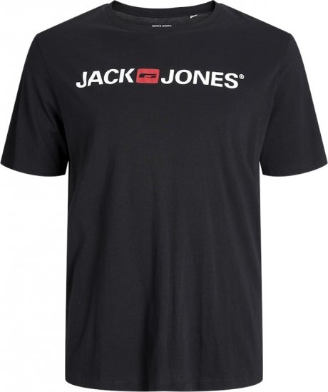 Jack & Jones Corp Logo Crew Neck T-Shirt Black - Tricouri - Tricouri Bărbați Mărimi Mari
