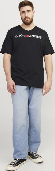 Jack & Jones Corp Logo Crew Neck T-Shirt Black - Tricouri - Tricouri Bărbați Mărimi Mari