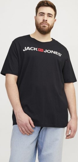 Jack & Jones Corp Logo Crew Neck T-Shirt Black - Tricouri - Tricouri Bărbați Mărimi Mari